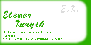 elemer kunyik business card