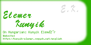 elemer kunyik business card